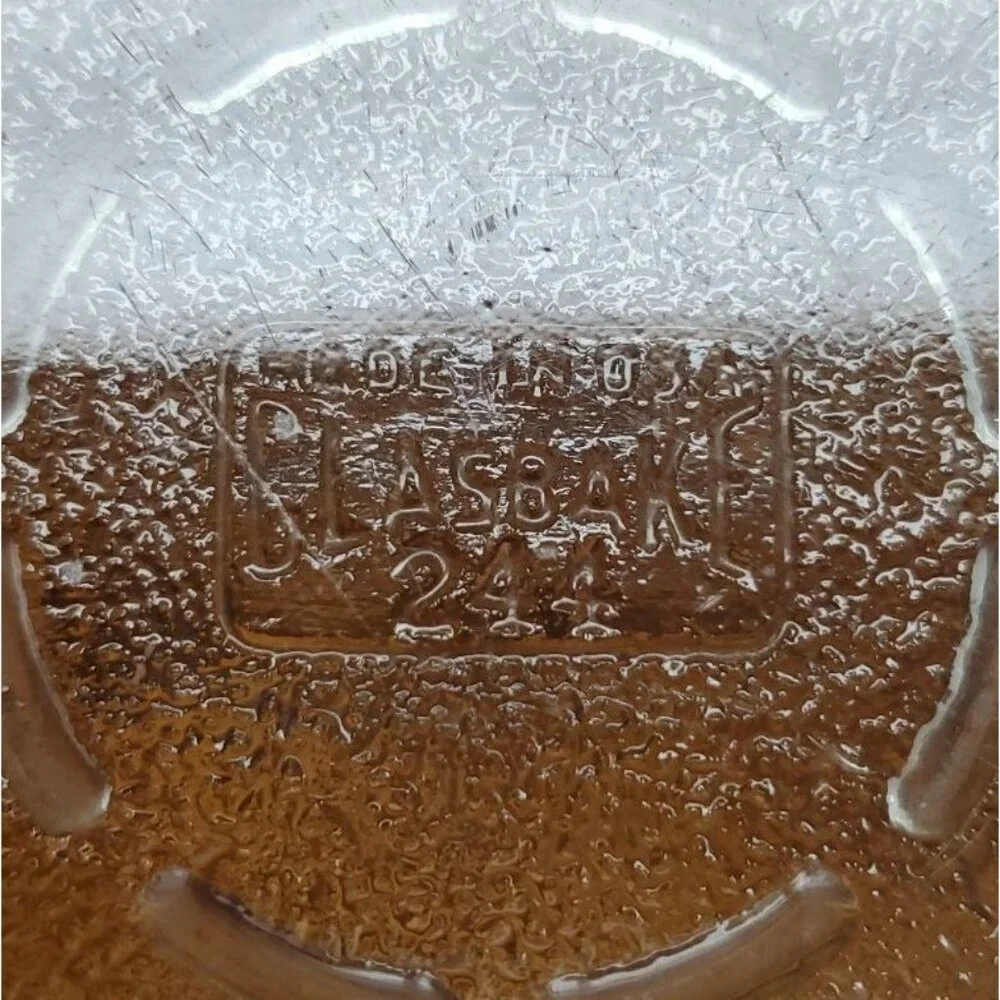 Vintage Glasbake Clear Glass 9 Inch Pie Plate 244 Textured Bottom Made In USA